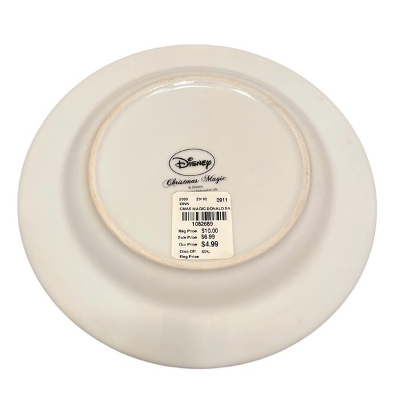 RARE Disney Donald Duck 8 inch Christmas Magic Ceramic Plate - Picture 4 of 6